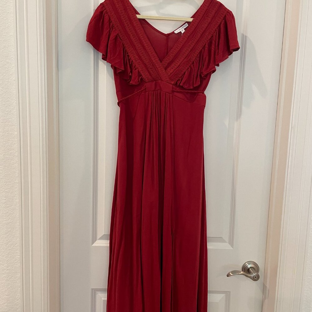 NWT Baltic Born Jennifer Deep V Maxi Red Dress Size Small - Picture 3 of 15